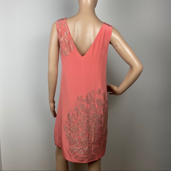 NEW TRINA TURK STUD EMBELLISHED SLEEVELESS V-NECK MINI DRESS - Picture 5 of 5